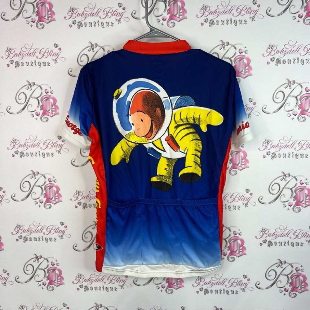 Primal wear tshirt Curious George monkey zip up Astronaut Jersey - Blue and Red - Picture 2 of 11